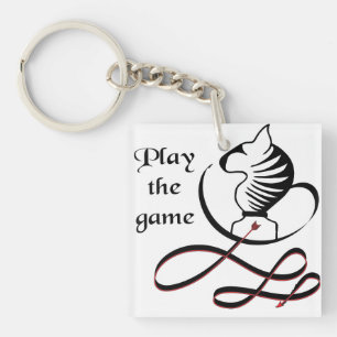 Play the GAME Bull Terrier Key Ring