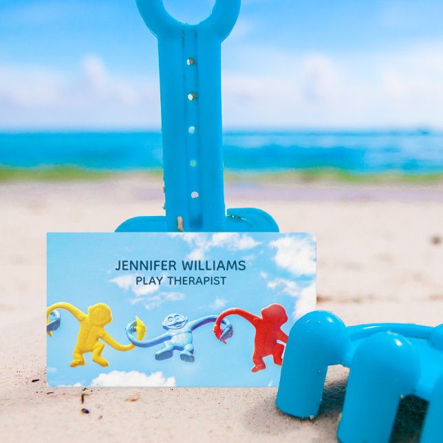 Play Therapist Child Psychologist Blue Sky Toys Business Card (Creator Uploaded)
