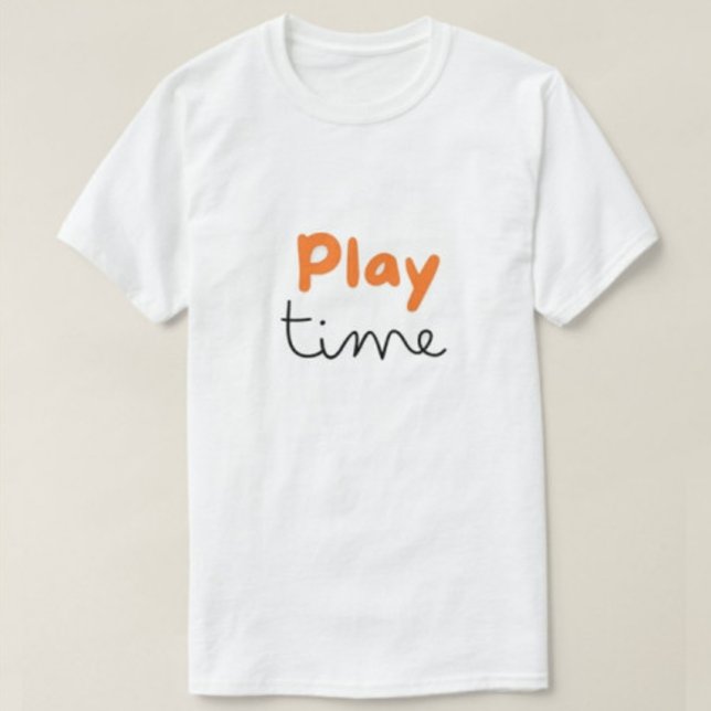Play time Typography Orange and black Men's tshirt (Creator Uploaded)