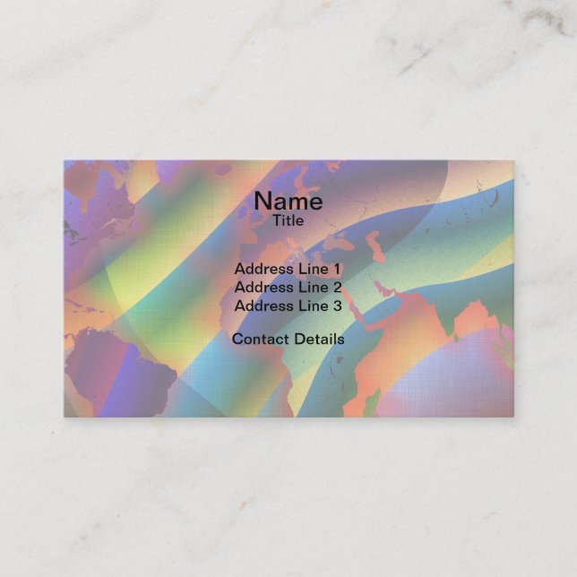 Play With Colour World Map Business Card (Front)