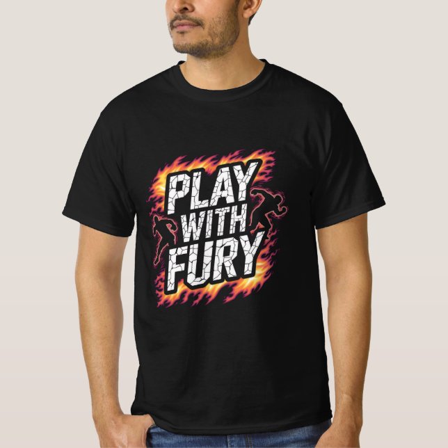 Play With Fury – Intense Flame Runner T-Shirt (Front)
