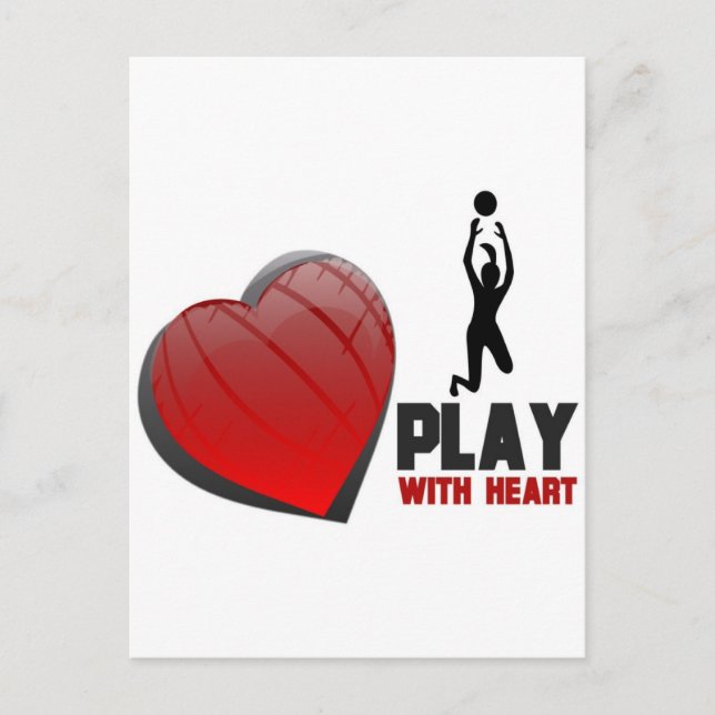PLAY WITH HEART VOLLEYBALL POSTCARD (Front)