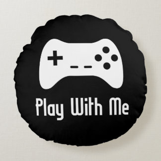 Play With Me Video Game Round Cushion