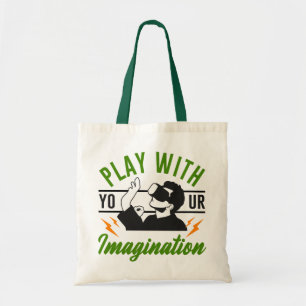 Play with your imagination gaming  tote bag