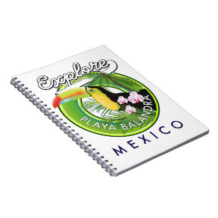 Playa Balandra Mexico retro logo Notebook