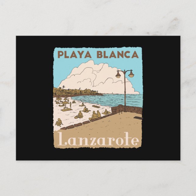Playa Blanca Lanzarote canary island Beach Spain Postcard (Front)