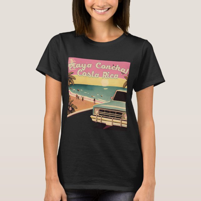 Playa Conchal Retro Beach Vacation Souvenir Costa  T-Shirt (Front)