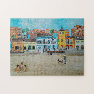 Playa de la Malvarrosa Painting by Alfred Fox Jigsaw Puzzle