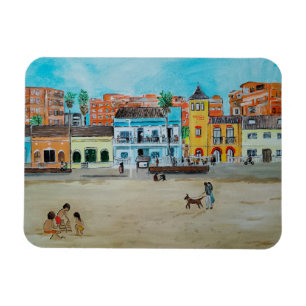 Playa de la Malvarrosa Painting by Alfred Fox Magnet