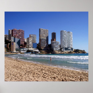 Playa de Levante de Benidorm, España Poster