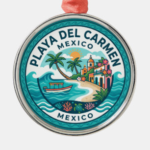 Playa del Carmen Beach Mexico Metal Tree Decoration