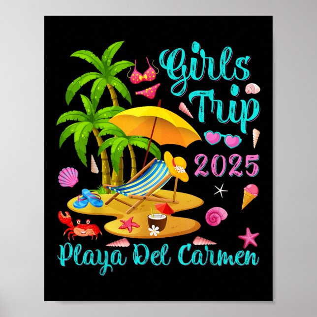 Playa Del Carmen Beach Mexico Summer Girls Trip 20 Poster (Front)