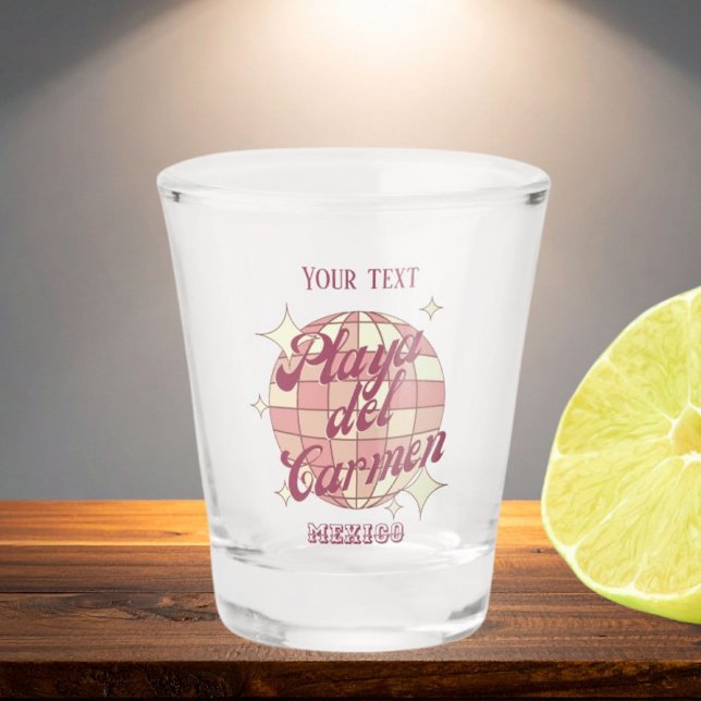 Playa del Carmen Mexico city souvenir drinks  Shot Glass (Creator Uploaded)