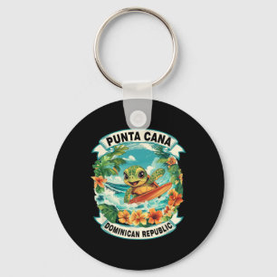 Playa Del Carmen Mexico Cute Sea Turtle Surfing Su Key Ring