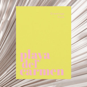 Playa del Carmen Mexico modern typography Postcard