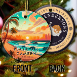Playa del Carmen Mexico Palm Tree Vintage Souvenir Ceramic Tree Decoration<br><div class="desc">Playa del Carmen Mexico Vintage 60s Souvenirs. Playa del Carmen Beach Mexico - Retro Tropical Palm Tree 60s Souvenirs Vintage design makes a great Christmas or Birthday gift for fans of Playa del Carmen Beach beach. The retro summer vibe design is a perfect gift for travel lovers and tropical destination...</div>