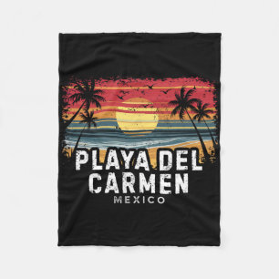 Playa Del Carmen Mexico Surfboard Beach  Fleece Blanket