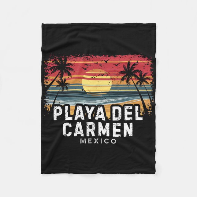 Playa Del Carmen Mexico Surfboard Beach  Fleece Blanket (Front)