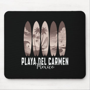 Playa Del Carmen Mexico Surfboard Men Women Surfin Mouse Pad