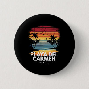 Playa Del Carmen Mexico Surfboard Surfing Vintage 6 Cm Round Badge