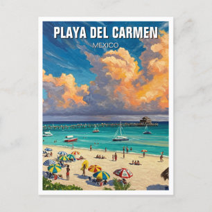 Playa Del Carmen Mexico Travel Beach Postcard