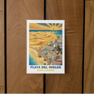 Playa del Ingles Maspalomas Gran Canaria Vintage Postcard
