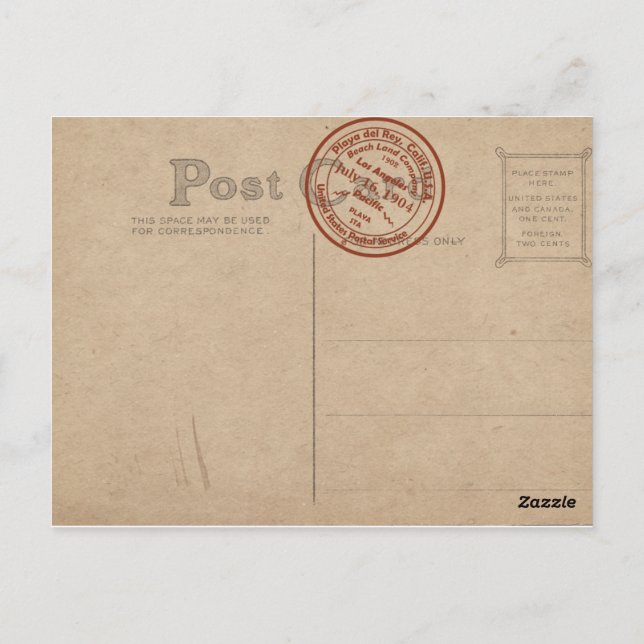 Playa del Rey Post Office Double-Vintage Postcard (Back)