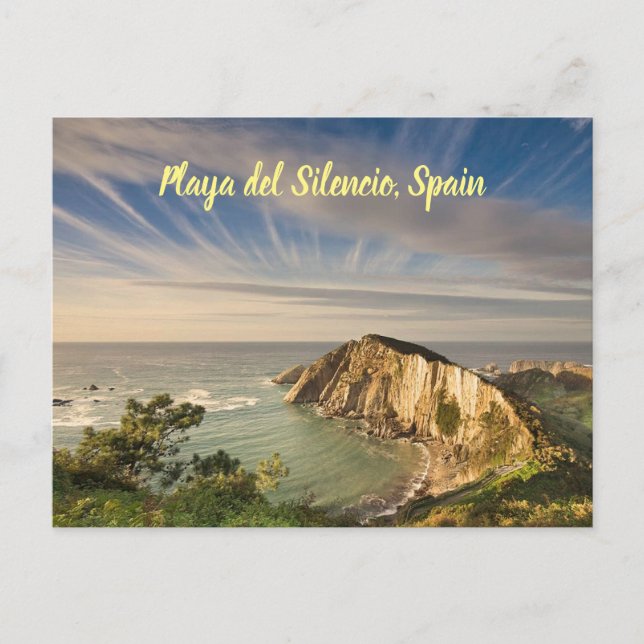 Playa del Silencio Spain stylised Postcard (Front)