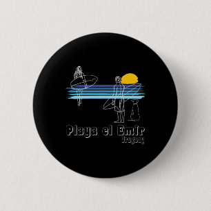 Playa El Emir Uruguay, Surfing Beach Surf Guy Girl 6 Cm Round Badge