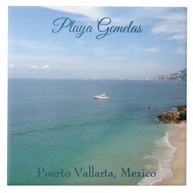 Playa Gemelas Puerto Vallarta Mexico photograph Tile (Front)