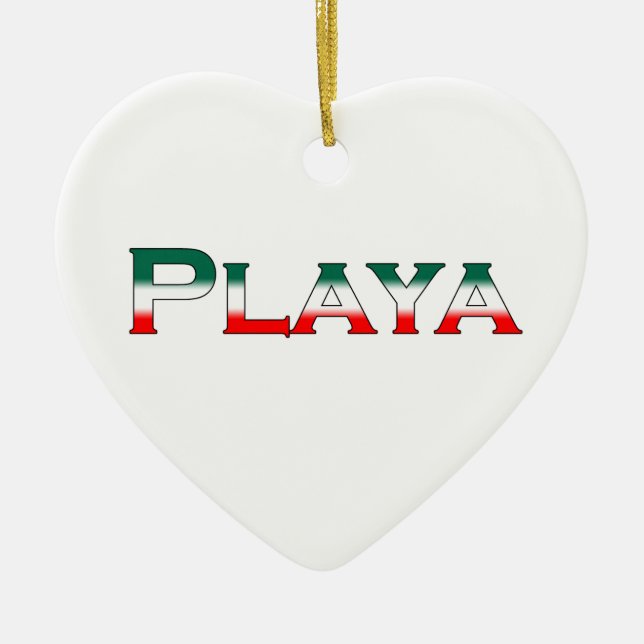 Playa (Playa del Carmen) Ceramic Tree Decoration (Front)