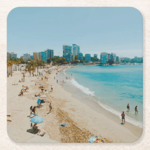 Playa San Juan - Alicante - Spain Square Paper Coaster