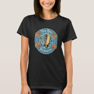 Playa Tola Rivas Nicaragua Map Artesanía Craft Sou T-Shirt