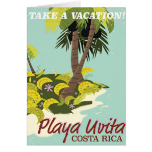 Playa Uvita, Costa rica beach travel poster/