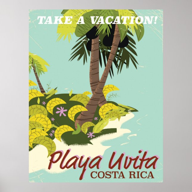 Playa Uvita, Costa rica beach travel poster/ Poster (Front)