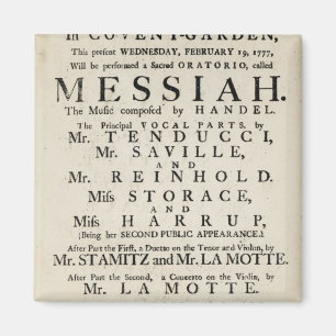 Playbill advertising a performance magnet