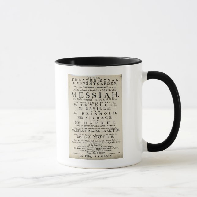 Playbill advertising a performance mug (Right)