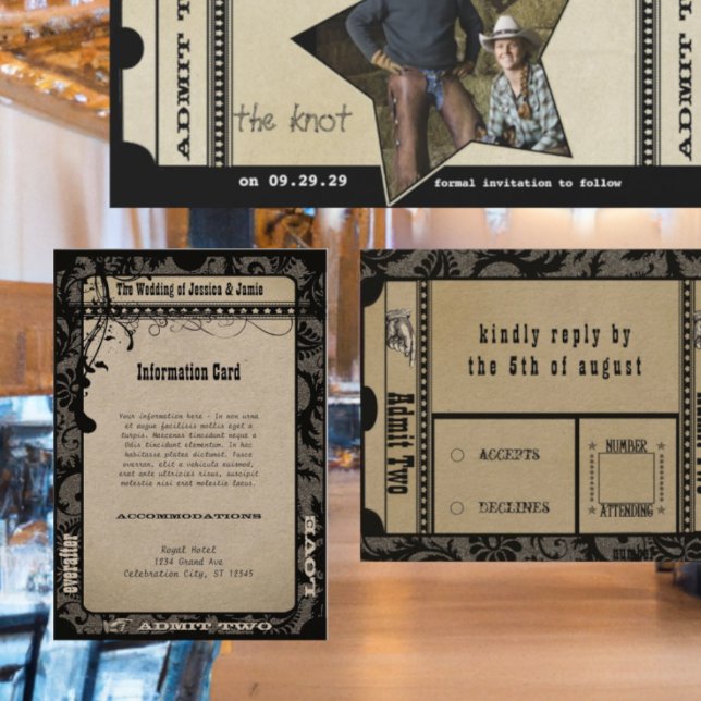 Playbill Wedding Details Card (Creator Uploaded)