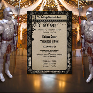 Playbill Wedding Program Metallic Silver Menu