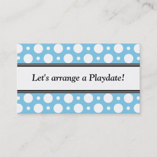 Playdate Blue Polka Dots Business Cards