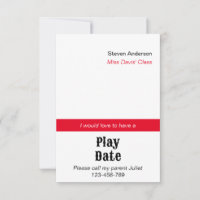 Playdate Invitation Card