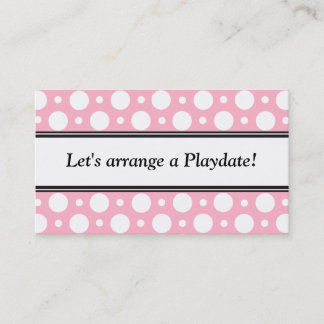 Playdate Pink Polka Dots Business Cards