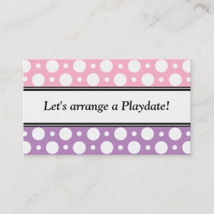 Playdate Pink Purple Polka Dots Business Cards