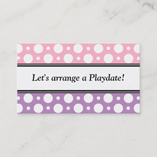 Playdate Pink Purple Polka Dots Business Cards