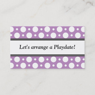 Playdate Purple Polka Dots Business Cards