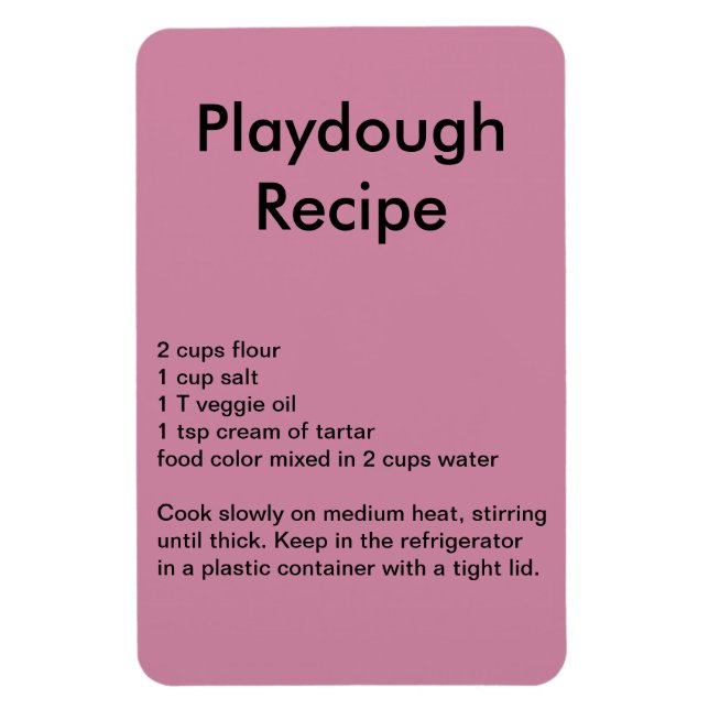Playdough Recipe Magnet (Vertical)