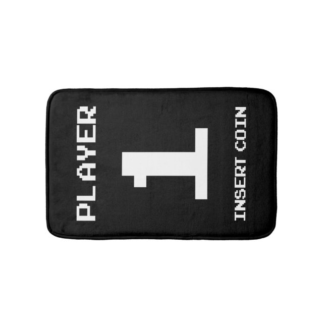 Player 1 gamer design bath mat (Front)