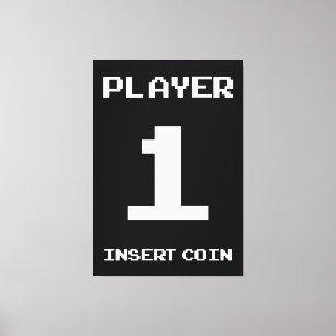 Player 1 gamer design canvas print