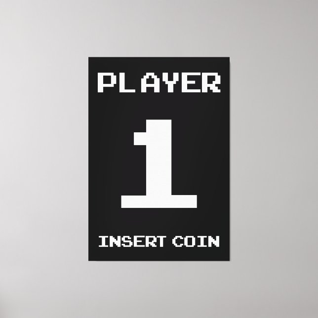 Player 1 gamer design canvas print (Front)