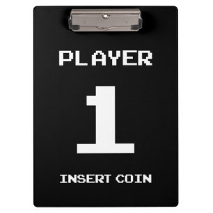 Player 1 gamer design clipboard